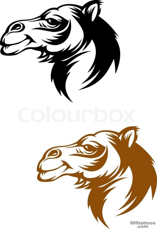 Camel head in cartoon style for mascot or tattoo design  Vector ..._27