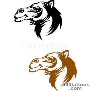 Camel head in cartoon style for mascot or tattoo design  Vector _27