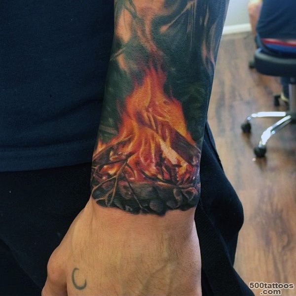 Top 60 Best Flame Tattoos For Men   Inferno Of Designs_34