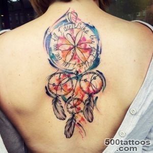 25 Colorful Dream Catcher Tattoo That Will be Uniquely Your Own_29