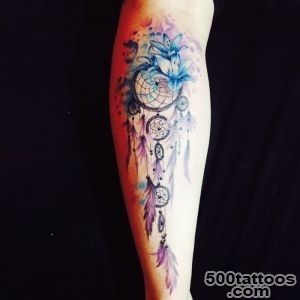 25 Colorful Dream Catcher Tattoo That Will be Uniquely Your Own_30