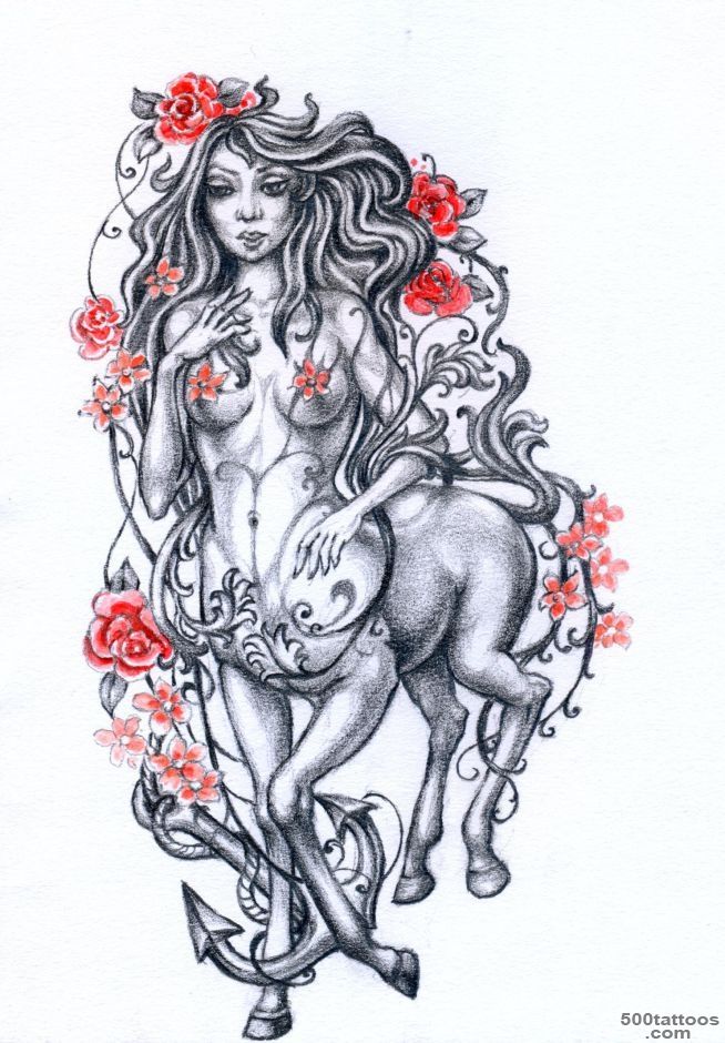 Female Centaur And Flowers  Tattoodo.com_9