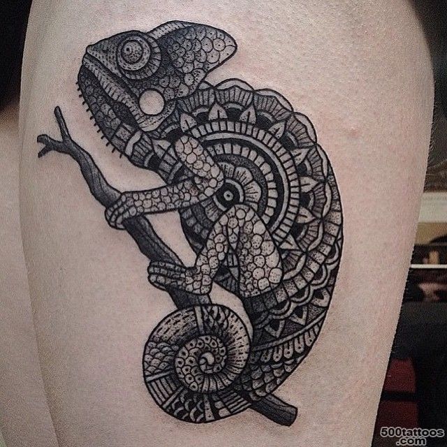 Mandala in Chameleon tattoo  Best Tattoo Ideas Gallery_3