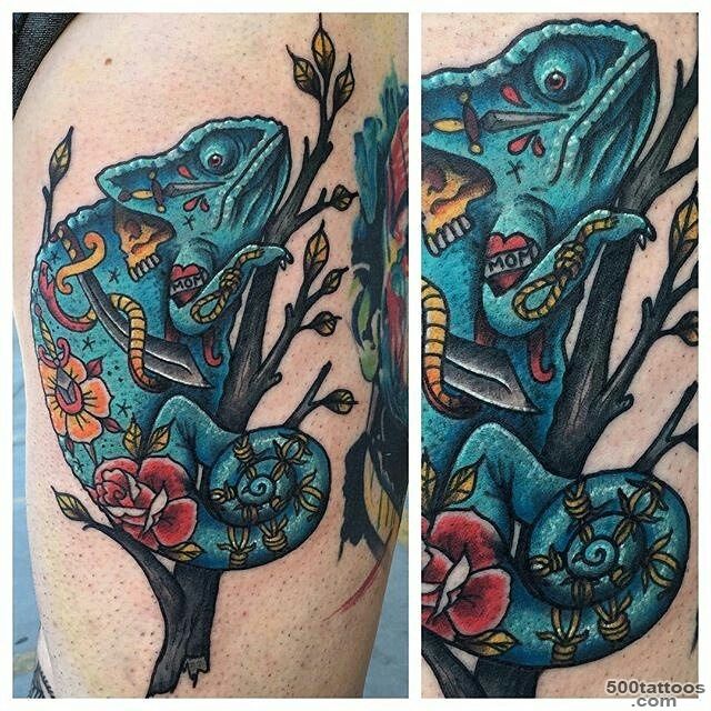 Tattoo Snob • Tattooed Chameleon tattoo by @devansmithtattoos at..._13