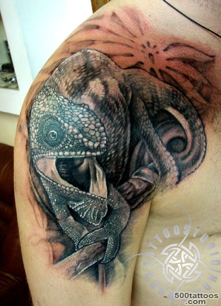 Free style chameleon tattoo.by_44