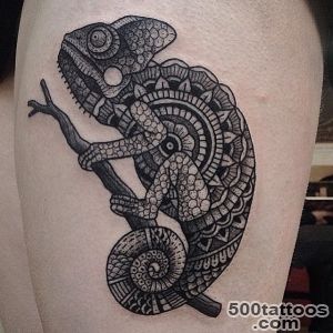 Mandala in Chameleon tattoo  Best Tattoo Ideas Gallery_3