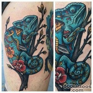 Tattoo Snob • Tattooed Chameleon tattoo by @devansmithtattoos at_13