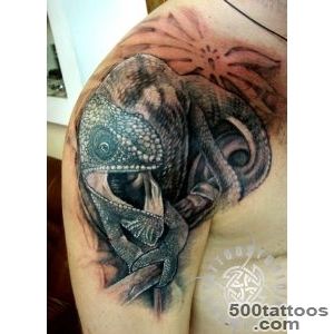 Free style chameleon tattooby_44