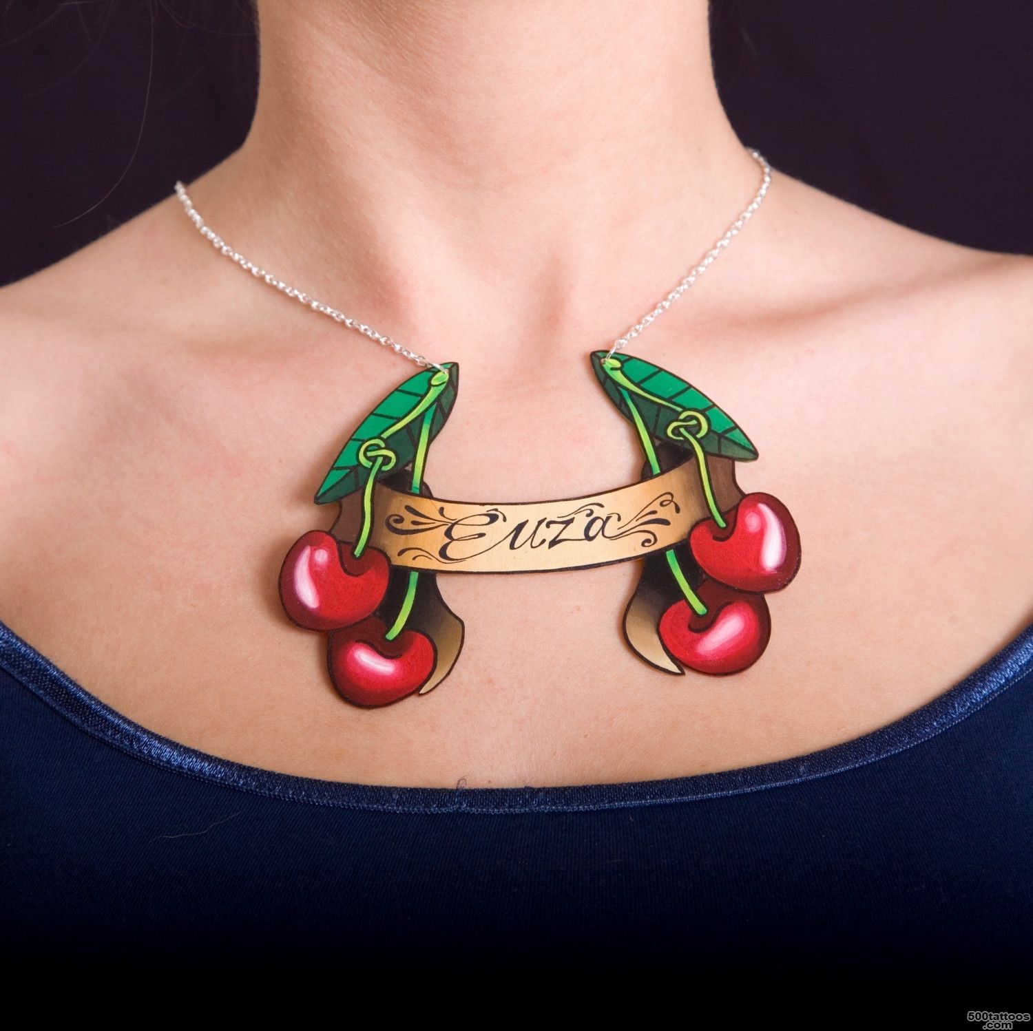 Pin Cherry Tattoo As A Necklace Tattoos20com on Pinterest_23