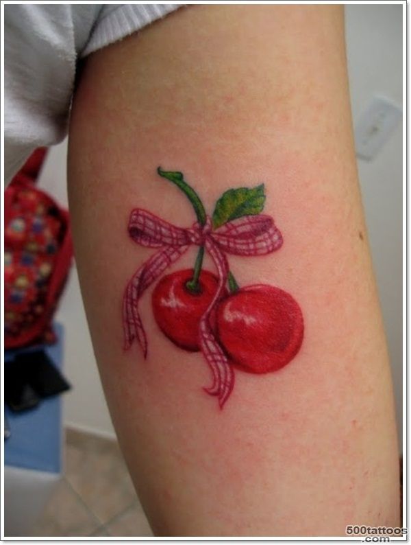 Top 40 Cute Cherry Tattoos for Girls_1