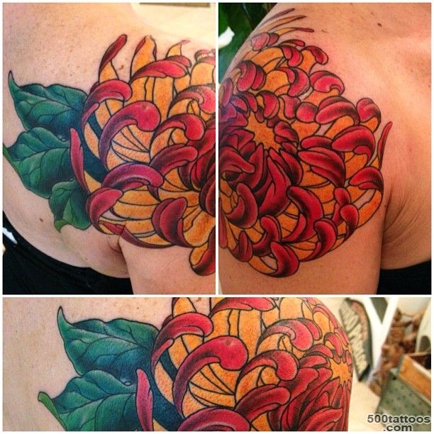 Full Sleeve Chrysanthemum Tattoo Design  Fresh 2016 Tattoos Ideas_41