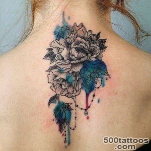 Back Neck Chrysanthemum Tattoo  Best Tattoo Ideas Gallery_44