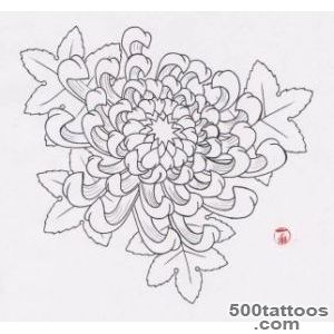 Outline Chrysanthemum Tattoo Design by Laranj4_38