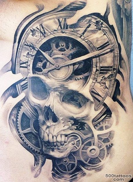 13+ Amazing Clock Tattoo Images And Pictures_31
