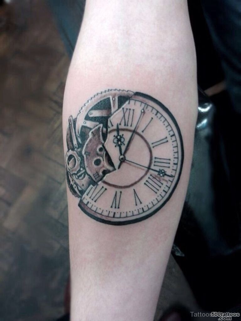 34+ Incredible Broken Clock Tattoos_42