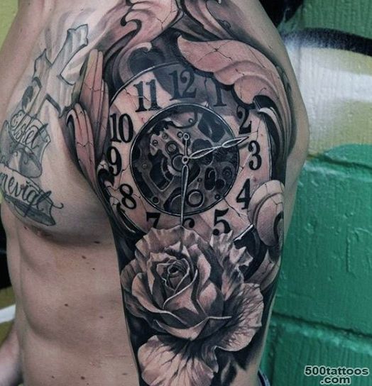 80 Clock Tattoo Designs For Men   Timeless Ink Ideas_24