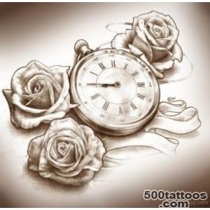 Rose Clock Tattoo  Tattoo Designs, Tattoo Pictures_37