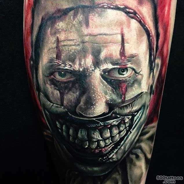 20 Horrifying Clown Tattoos That Will Haunt Your Dreams   TattooBlend_37