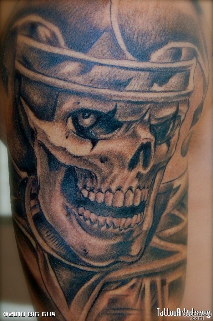 Gangster Clown Tattoos  Evil Clown Smoking Tattoo  INK ..._33