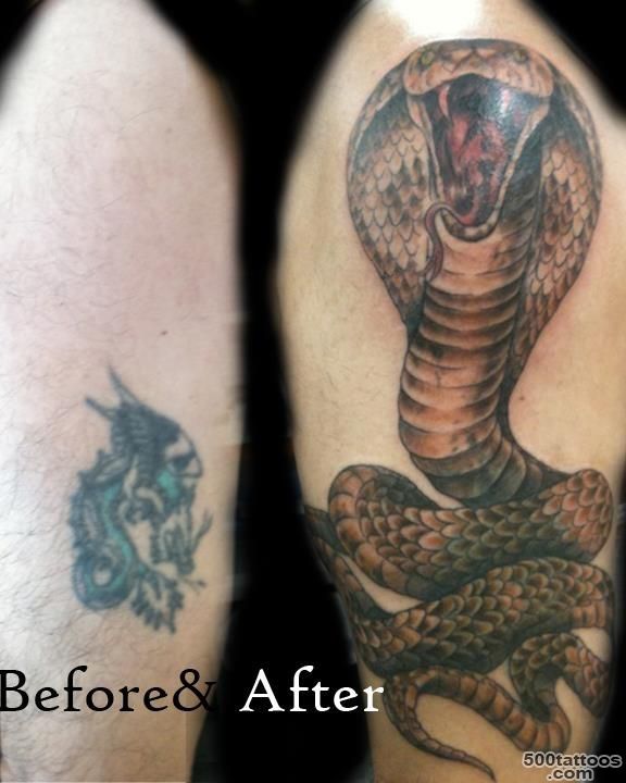 Before and After Tattoo  Cover Up Tattoo Cobra Snake Tattoo ..._24