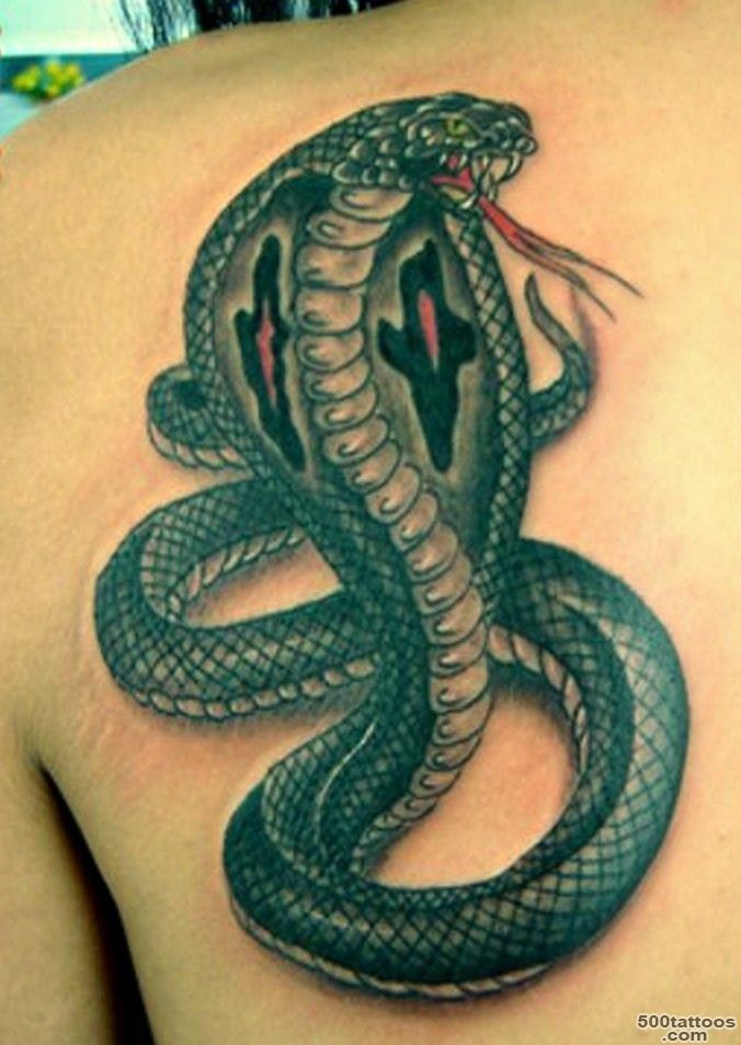 Realistic green cobra snake tattoo on shoulder   Tattooimages.biz_8