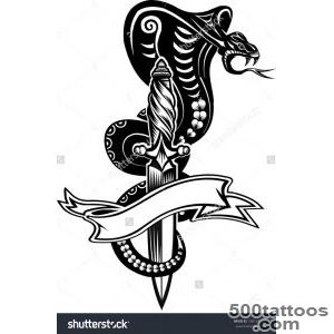 Snake Tattoo Cobra And Dagger Stock Vector Illustration 198133124 _41