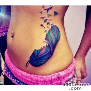 Color feather tattoo with birds Love the colors, just would put _31