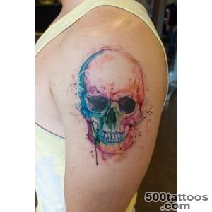 Rainbow Water Color Skull Tattoo  Tattoos  Tattoo Pictures _23