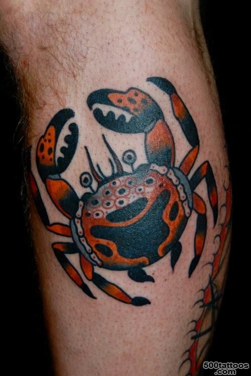 14+ Amazing Crab Tattoos On Leg_20