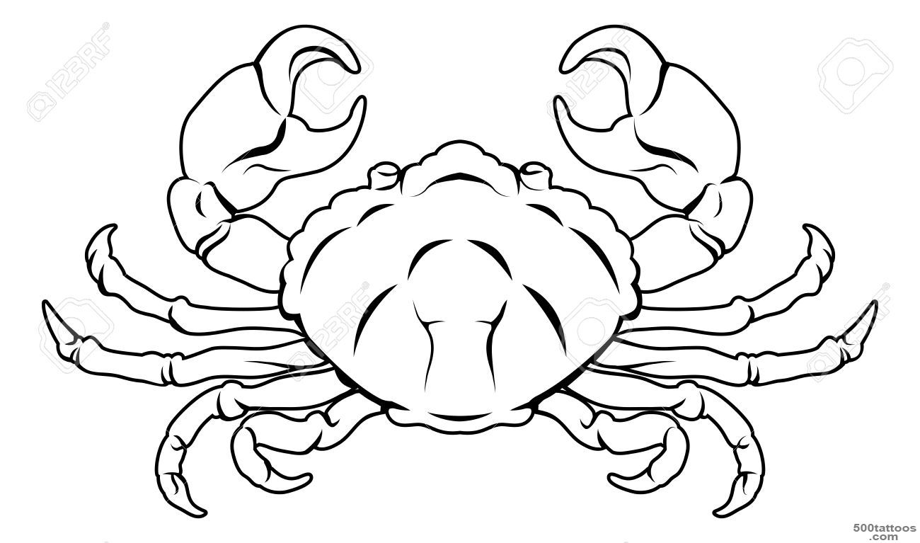 An Illustration Of A Stylised Black Crab Perhaps A Crab Tattoo ..._33