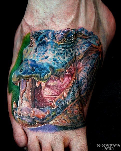 Realistic Foot Crocodile Tattoo by Cecil Porter_36