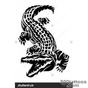 Illustration Of A Crocodile Tattoo On Isolated White Background _4