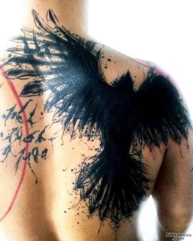 4 Black Crow Tattoos Ideas_25