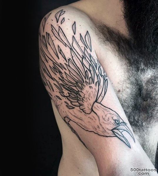 100 Crow Tattoo Designs For Men   Black Bird Ink Ideas_39