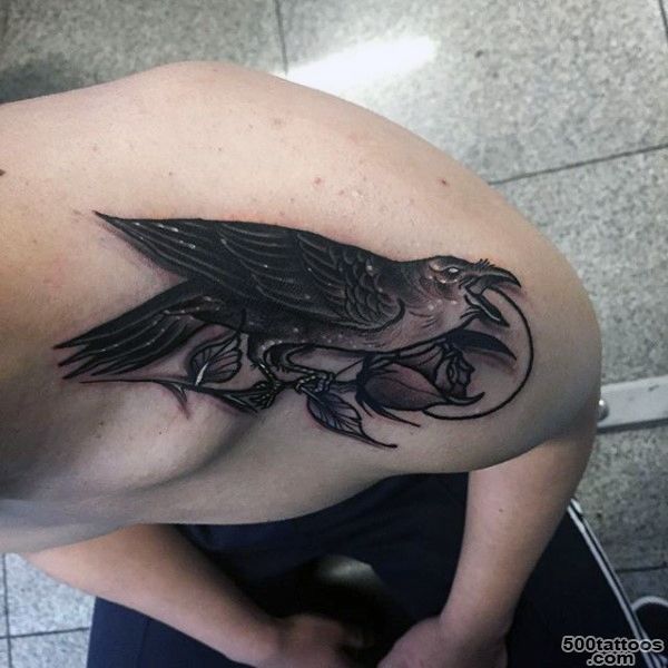 100 Crow Tattoo Designs For Men   Black Bird Ink Ideas_43