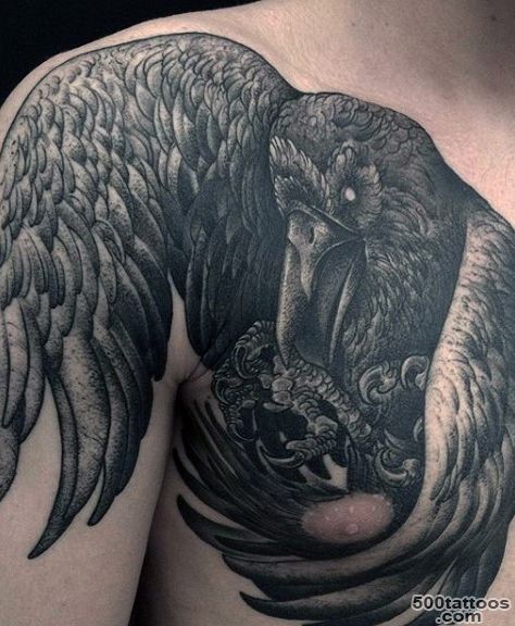 100 Crow Tattoo Designs For Men   Black Bird Ink Ideas_47
