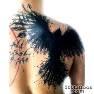 4 Black Crow Tattoos Ideas_25