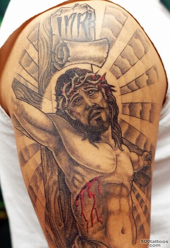 25 Crucifix Tattoo Designs For Men_20