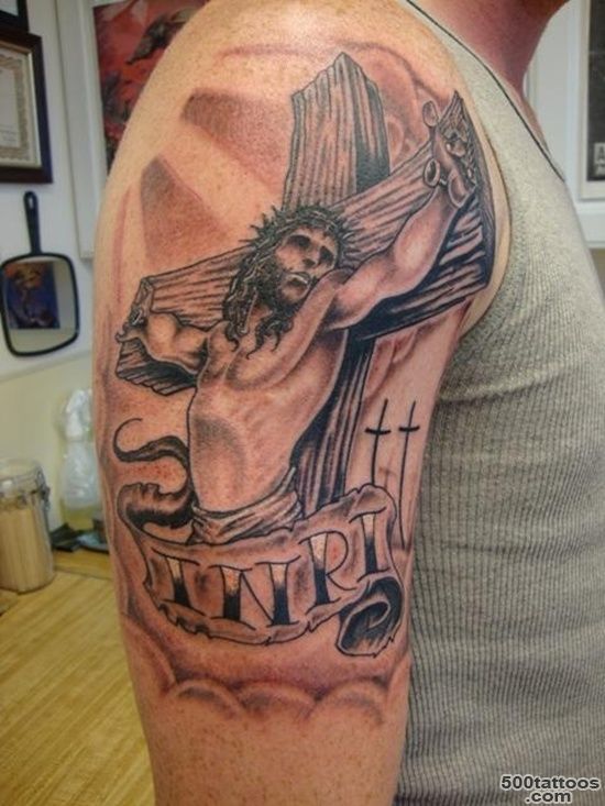25 Crucifix Tattoo Designs For Men_37