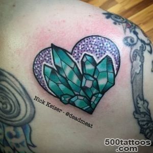 Blue Crystal hear tattoo  Best Tattoo Ideas Gallery_24