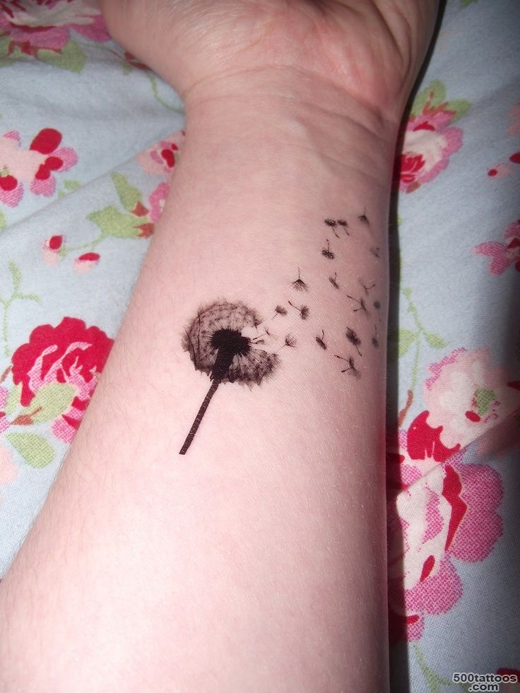 dandelion tattoo! (a longer stem with a short saying along the ..._11