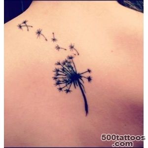 Astonishing Dandelion Tattoos On Back Of Shoulder Flower Tattoos _16