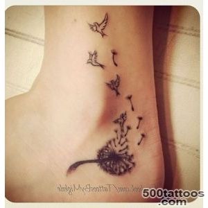 Captivating Dandelion Tattoos On Heel Of Foot Flower Tattoos _50