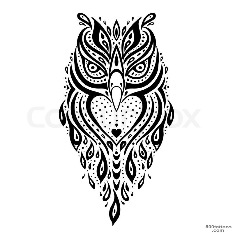 Decorative Owl. Tribal pattern. Ethnic tattoo. Vector illustration ..._46