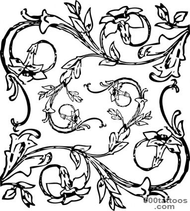 Flowers Floral Decorative Decoration Vines Tattoo Free Vector ..._31