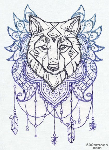 Wolf Totem Embroidered Decorative Linen by EmbroideredbySue ..._27