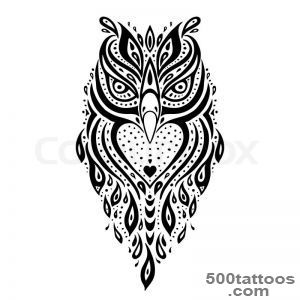 Decorative Owl Tribal pattern Ethnic tattoo Vector illustration _46