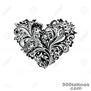 Heart And Flowers Tattoo Stock Photos Images, Royalty Free Heart _4