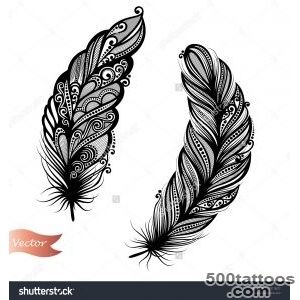 Peerless Decorative Feather (Vector), Patterned Design, Tattoo _47