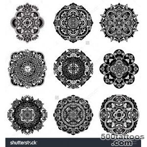 Set Of Decorative Rosette Tattoo Elements Stock Vector _24